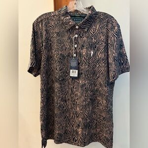 William Murray Golf Shirt - Earn Stripes Polo Shirt - Size Medium